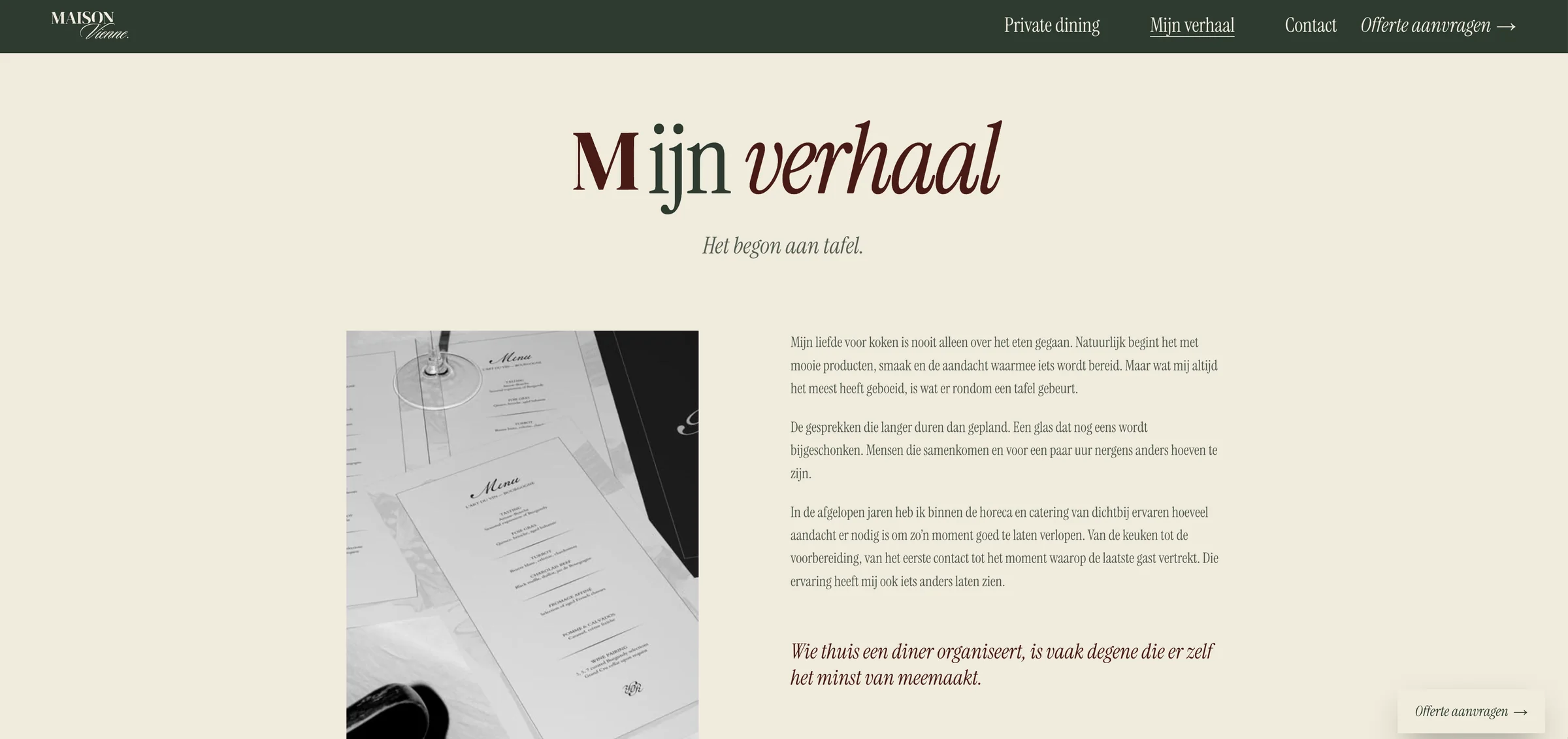 Maison Vienne: Het verhaal achter de kok