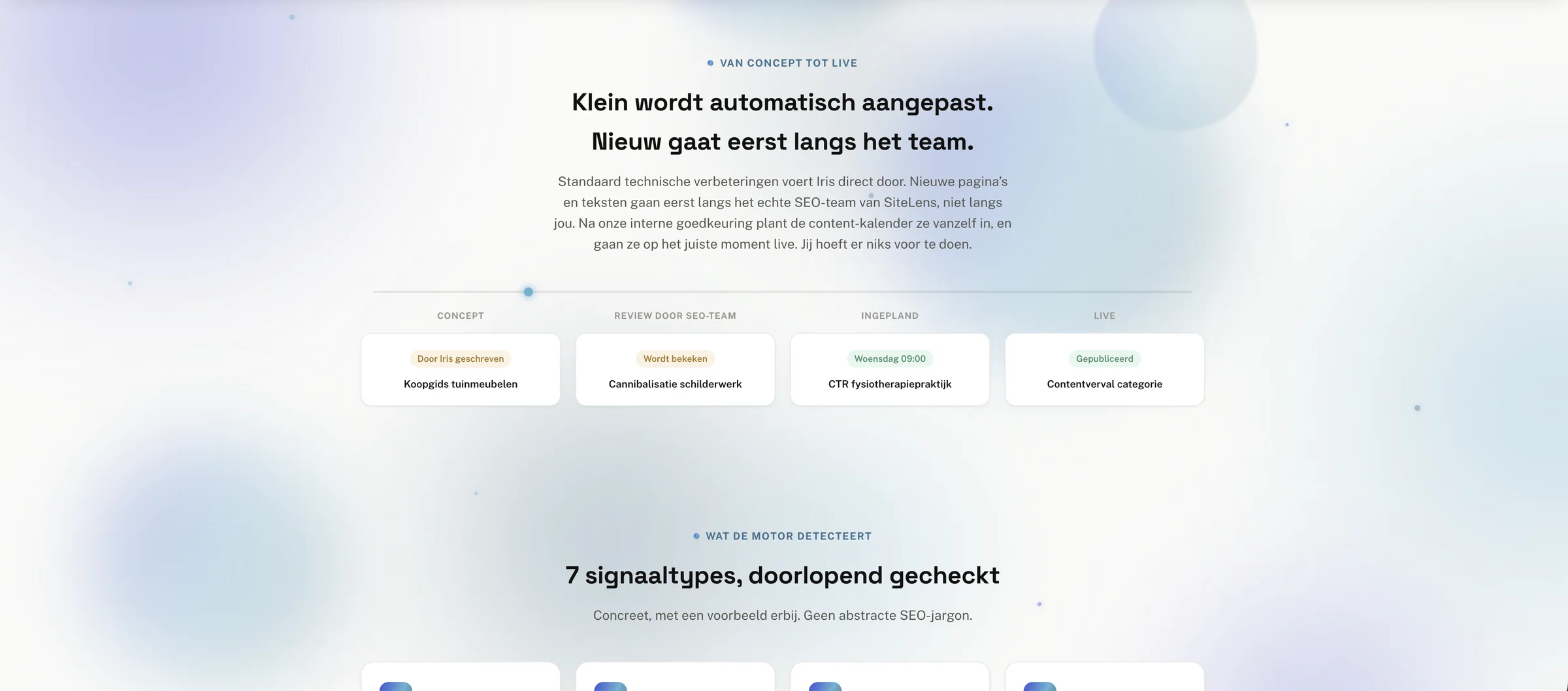 SiteLens: Klein gaat automatisch, groot gaat langs het team